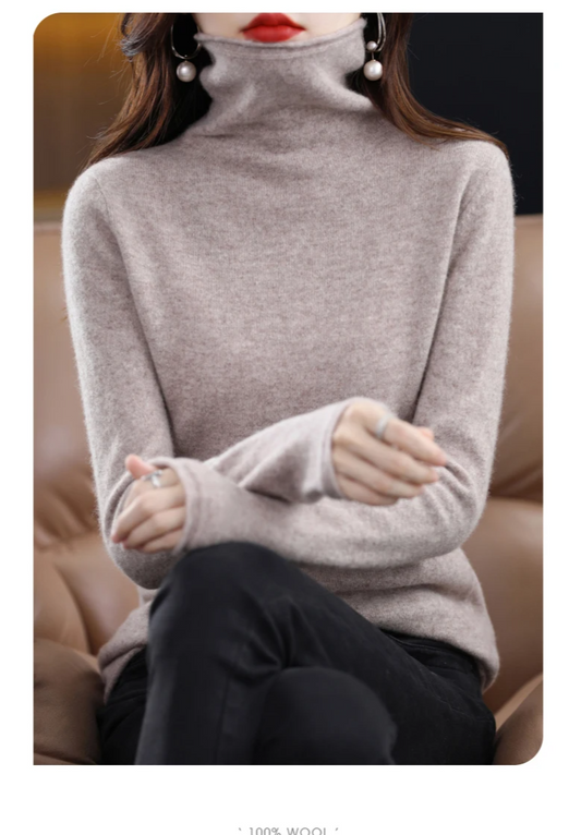 Turtleneck Wool Knitted Sweater