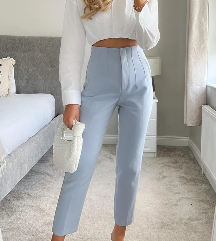 Vintage High Waist Straight Pants