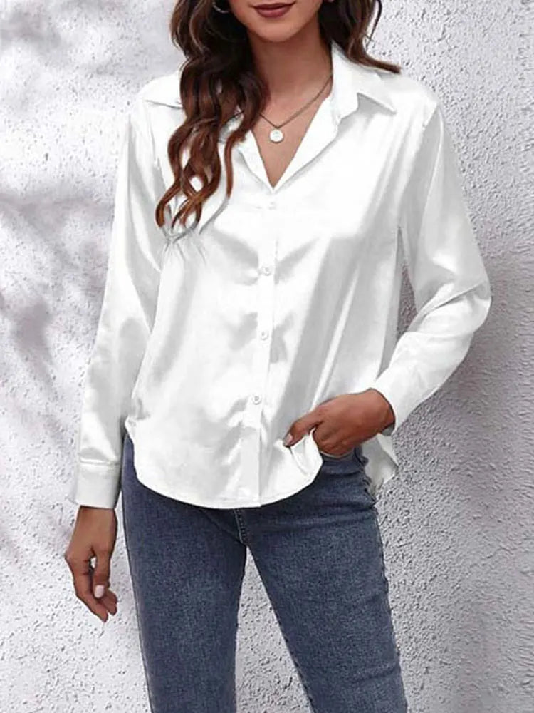 Satin Silk Long Sleeve Shirt