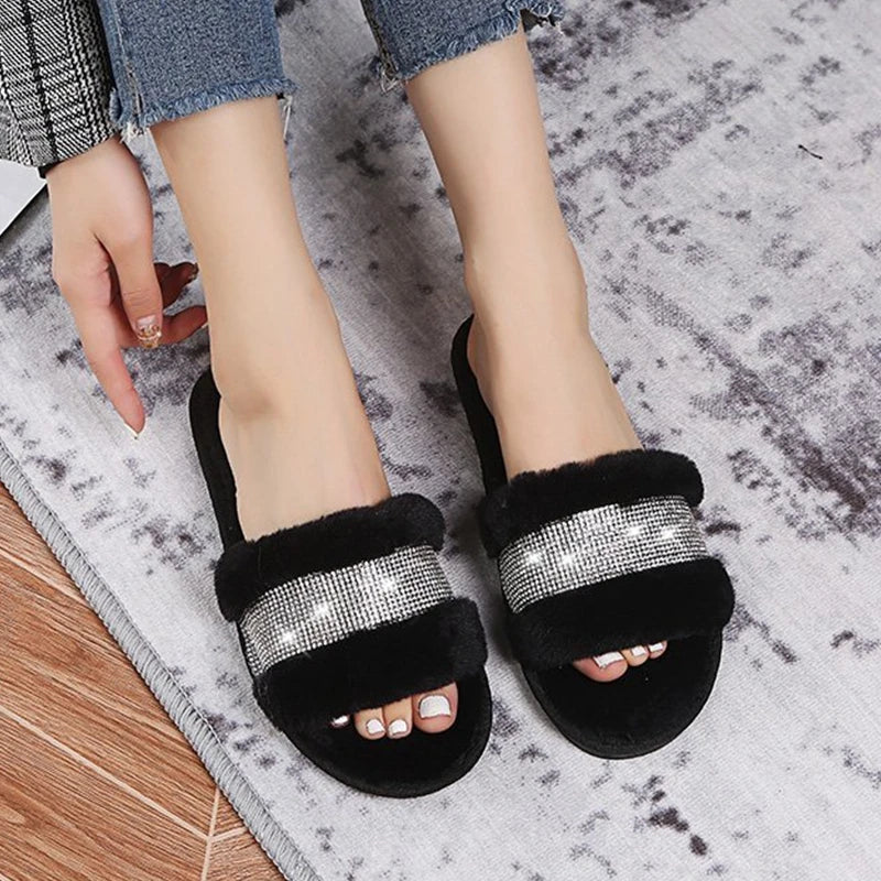 Faux Fur Woman Slippers