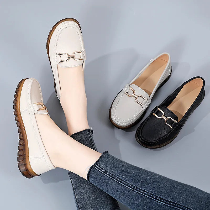 Leather Casual Ladies Loafers