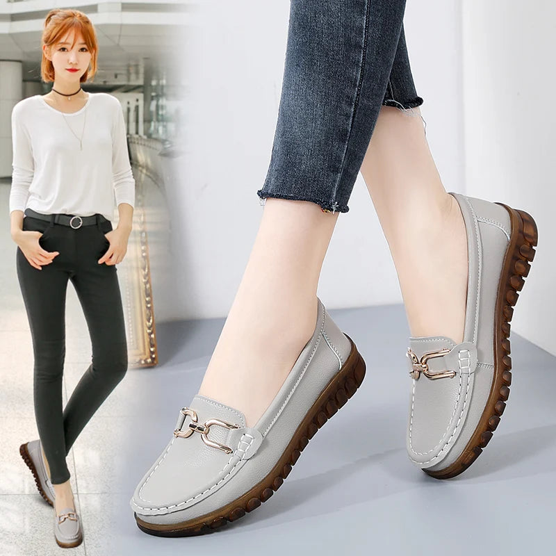 Leather Casual Ladies Loafers