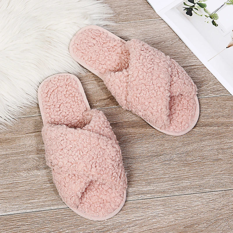 Faux Fur Woman Slippers