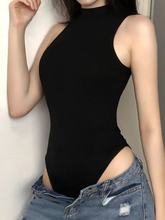 Bodysuit Dark Punk Style Sleeveless Top