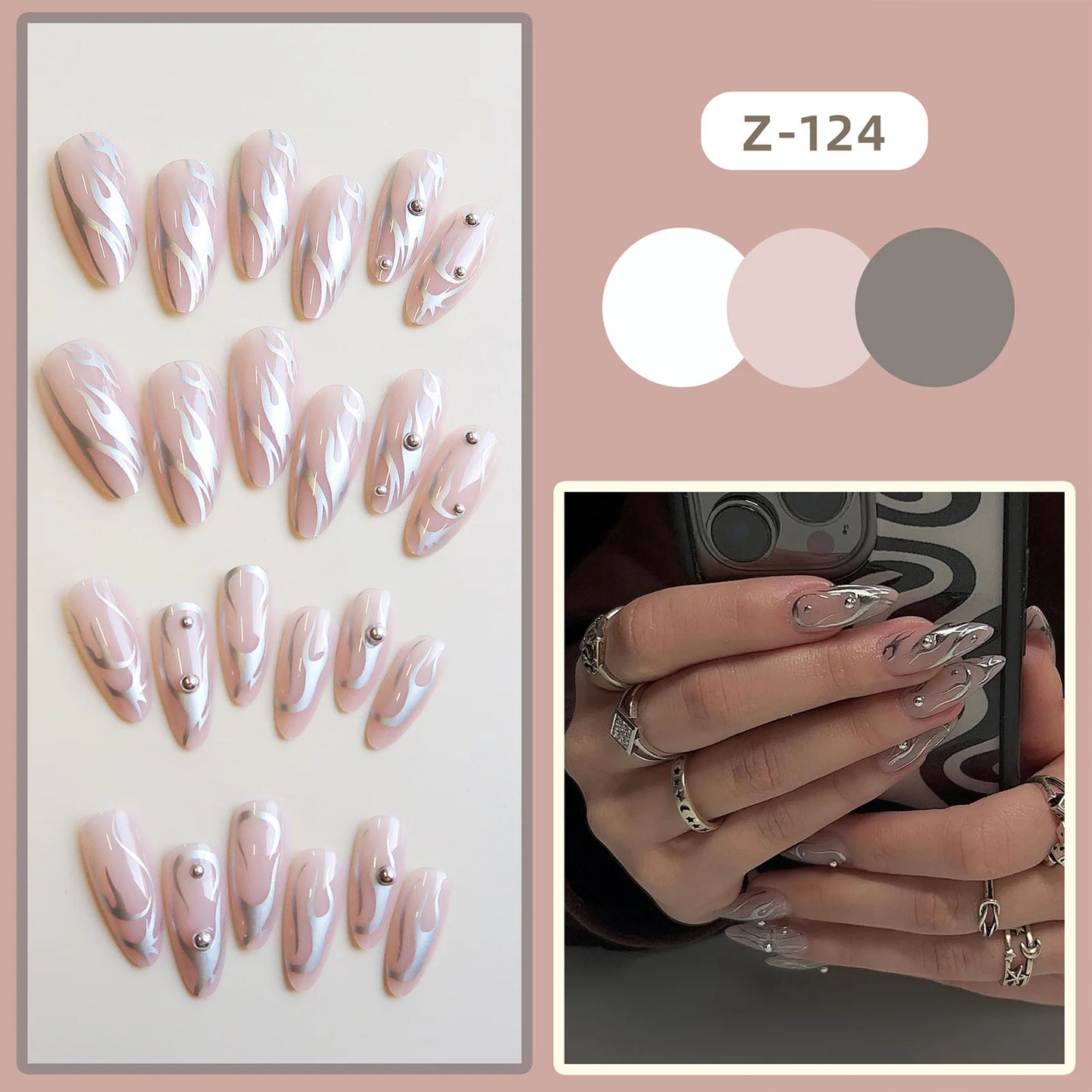 Wearable Silver False Nails