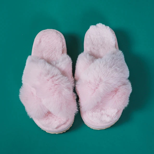 Faux Fur Woman Slippers