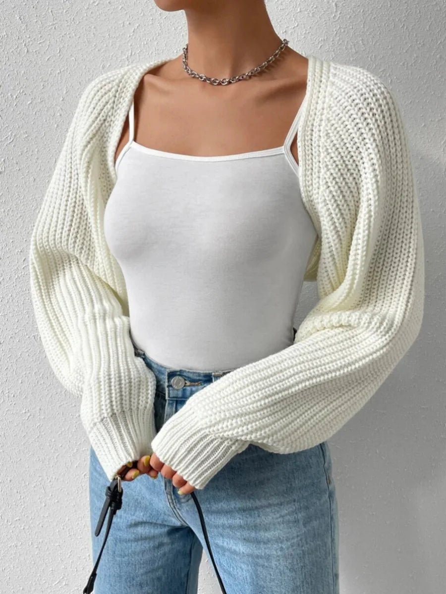 Long Sleeve Knitwear Cropped Cardigan