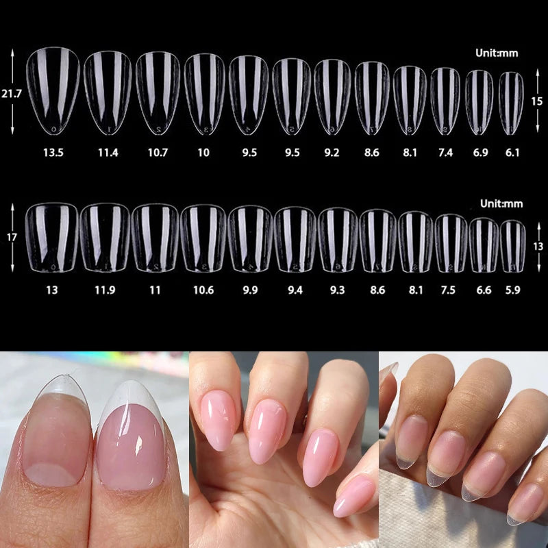 120pcs XXS Short Almond Full Gel Nail