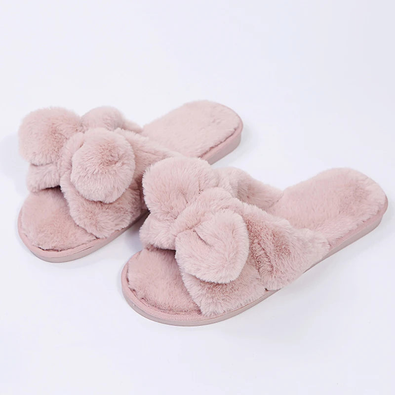 Faux Fur Woman Slippers