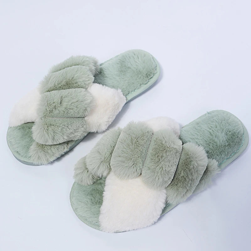 Faux Fur Woman Slippers