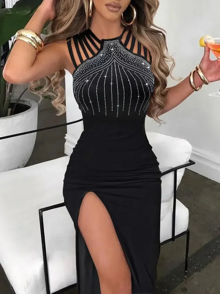 Elegant Black Cocktail Party Dress