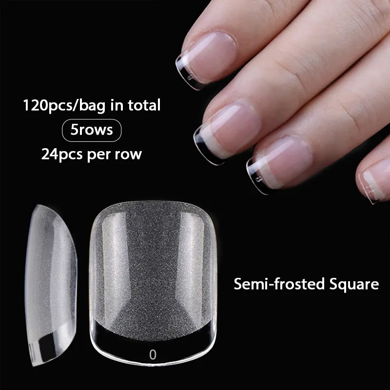 120pcs XXS Short Almond Full Gel Nail