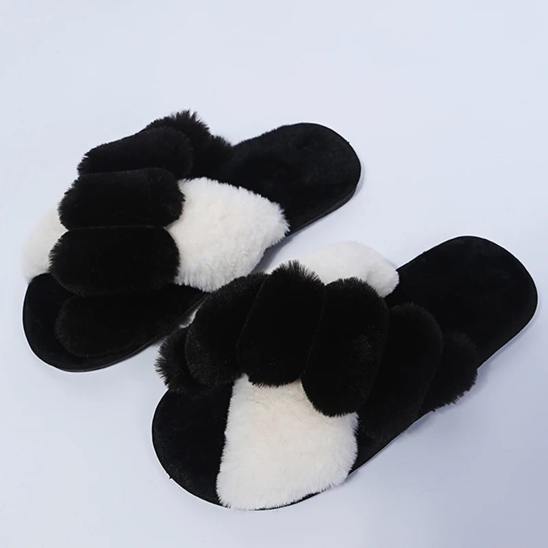 Faux Fur Woman Slippers