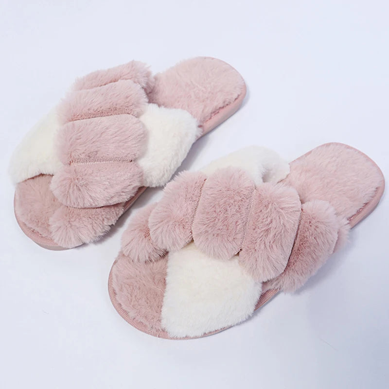 Faux Fur Woman Slippers