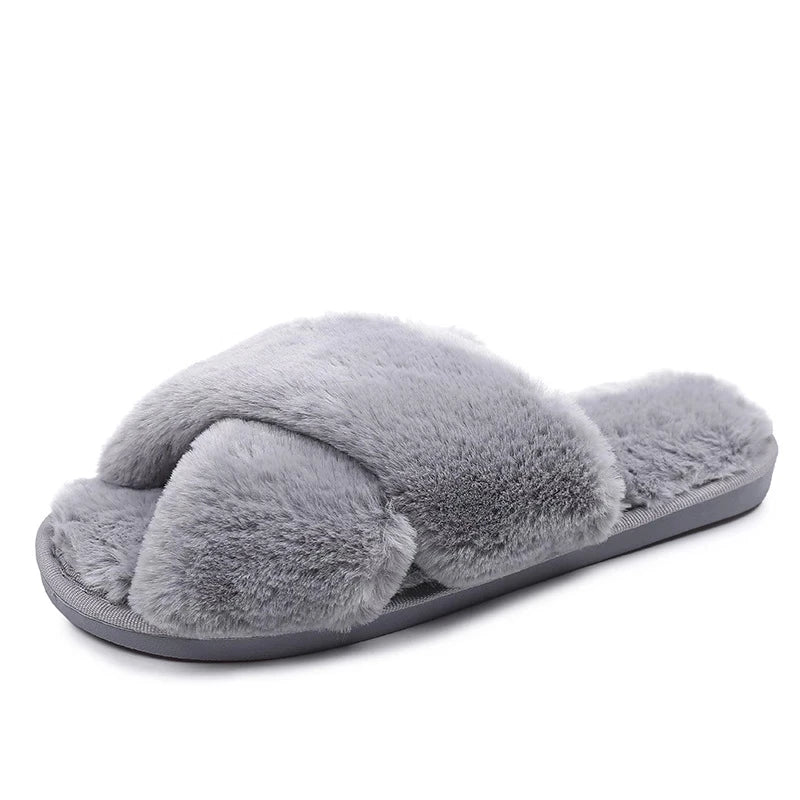 Faux Fur Woman Slippers