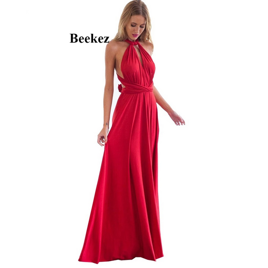 Multiway Wrap Maxi Club Red Party Dress